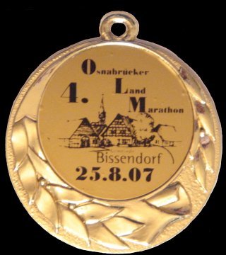 Finisher Medaille 4. Osnabrücker Land Marathon