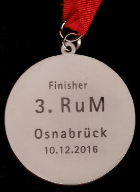 3. Rubbenbruchsee Marathon (RuM) - Finisher Medaille