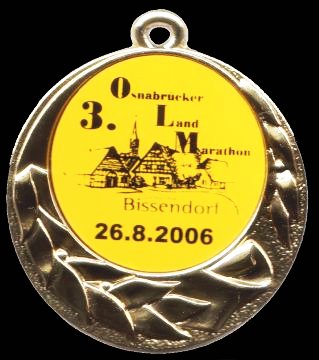 Finisher Medaille 3. Osnabrücker Land Marathon