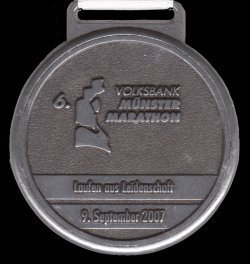 Finisher Medaille 6. Volksbank Müster Marathon 2007