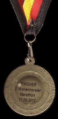 Finisher Medaille 2. Wallenhorster Marathon 2012