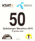 Startnummer Spitzbergen Marathon 2016