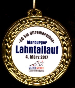 25. 50km Lahntallauf Marburg - Finisher Medaille