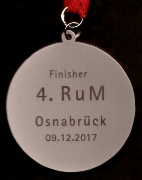 4. Rubbenbruchsee Marathon (RuM) - Finisher Medaille