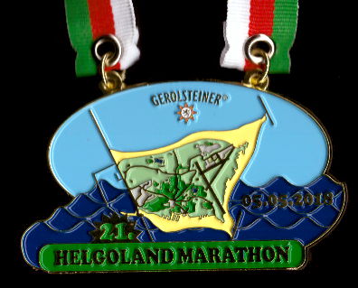 Finisher Medaille 21. Helgoland Marathon 2018