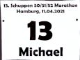Startnummer Schuppen 50/51/52 Marathon 2021